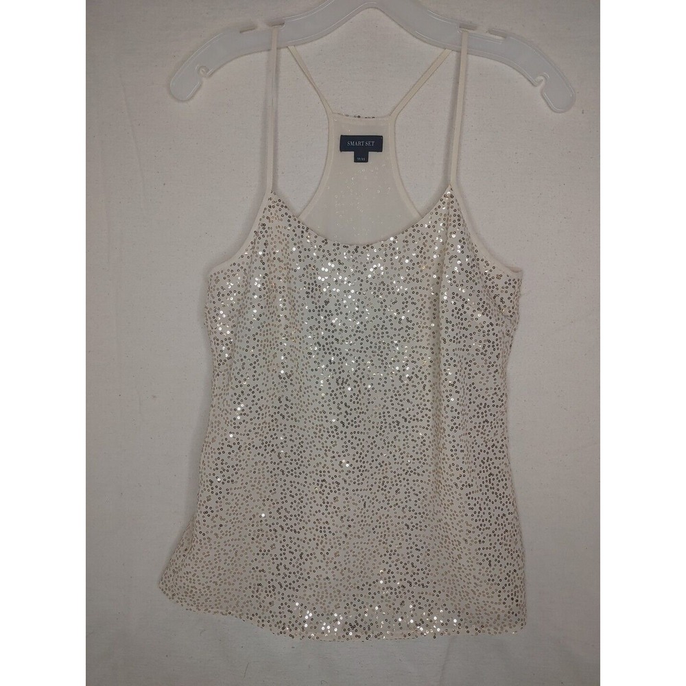 Gold Sequins Party Tank Top Smart Set XS Comfort Fit‎ Holiday A53